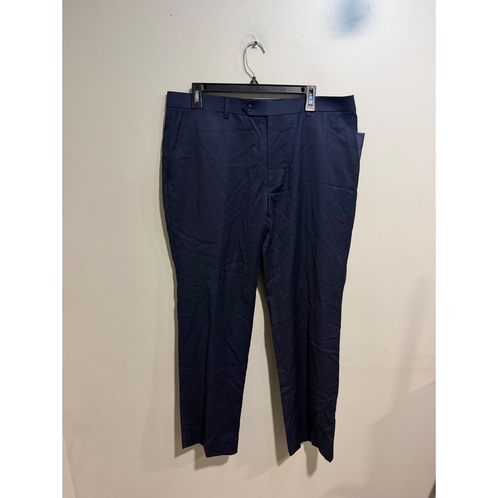 Tommy Hilfiger Mens Navy Blue Wool Blend Dress Pants 36W x 32L RN90736